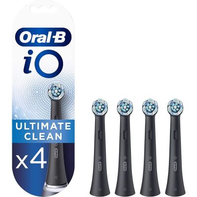 Oral-B iO Ultimate Clean Electric Toothbrush Black Head Pack of 4 Counts