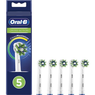 Oral-B CrossAction Toothbrush Head with CleanMaximiser Technology, Pack of 5 Counts