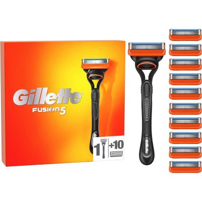 Gillette Fusion Value Pack, Razor + 10 Blades